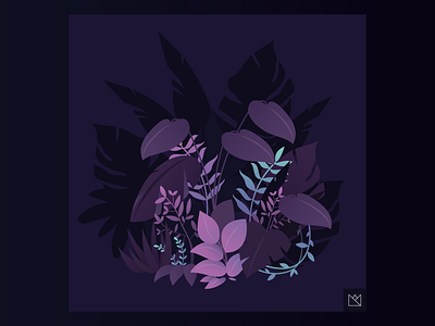 PEACEFULL calm design illustration leaf purple vegetal