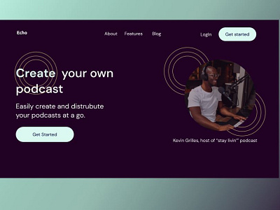 A landing page for a podcast website