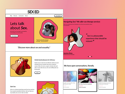 Website for a sex education company design ui ux