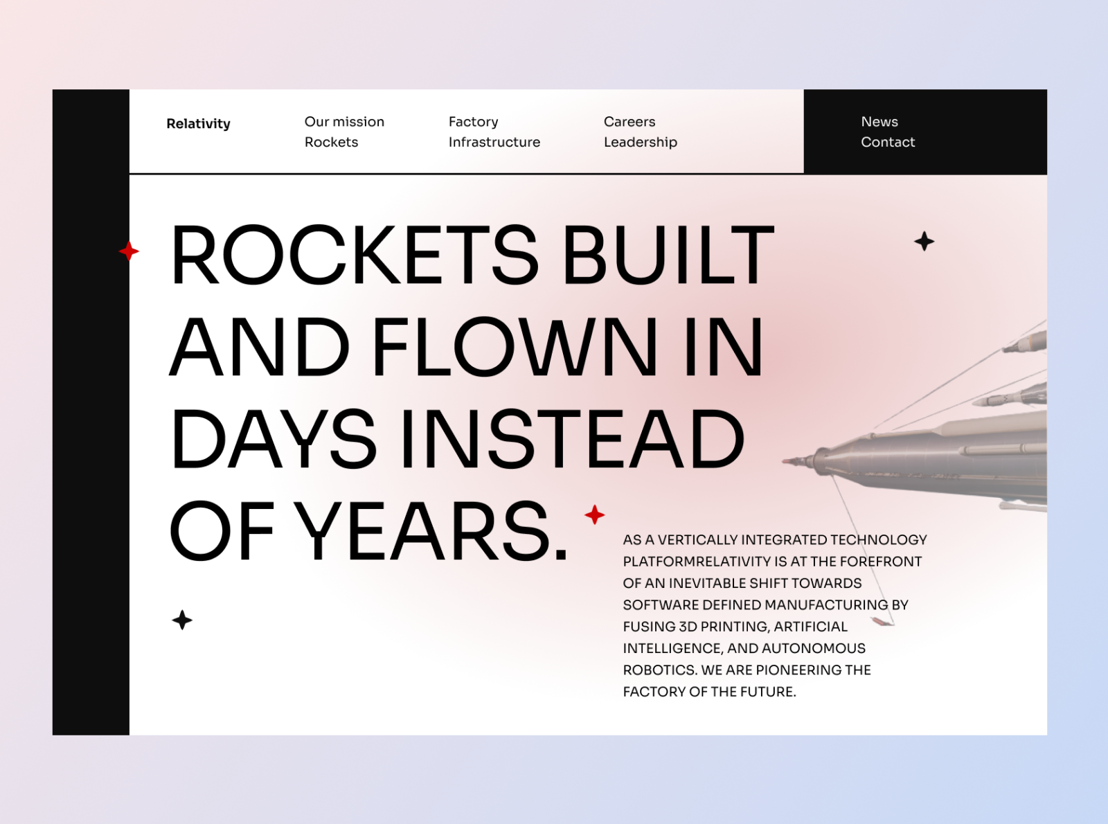 A Replicated Space Themed Landing Page For Rockets By Chineye Ujagbor 