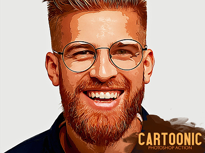 Cartoonic Photoshop Action painting action portrait presets