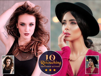10 Retouching Photoshop Actions retouch smooth skin