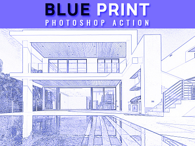Blue print Photoshop Action
