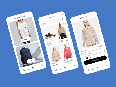 Bianconero - Online clothing shop UI concept design