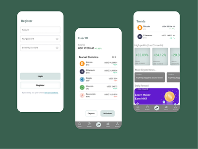 Pocket - Trading and Crypto Currency concept design app