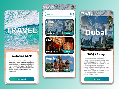 Mobile app design | Travel