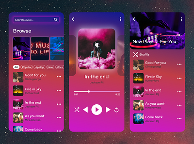 Music App | Figma 3d animation app branding graphic design logo motion graphics music music app ui