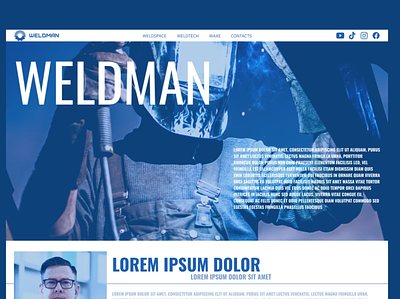 Landing page | Weldman 3d animation branding graphic design landing page logo motion graphics ui weldman
