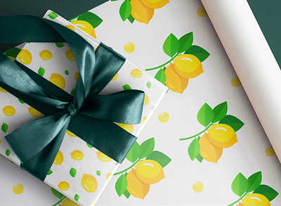 Fresh lemon pattern box citrus cute design dot graphic design green illustration lemon lemons paper pattern plant vector vitamin