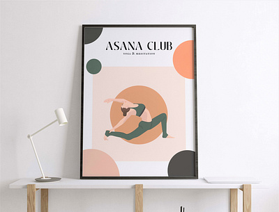 poster for yoga club asana club design faceless graphic design illustration mandala meditation poster vector yoga