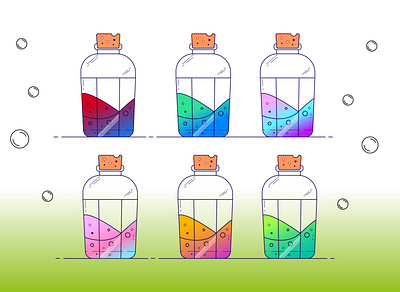 Outline vector flask bottle cute design elixir flask game graphic design illustration illustrator potion vector