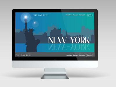 New-York vector silhouette adobe bigcity blue car city cute design graphic design illustration illustrator newyork ny rent town vector