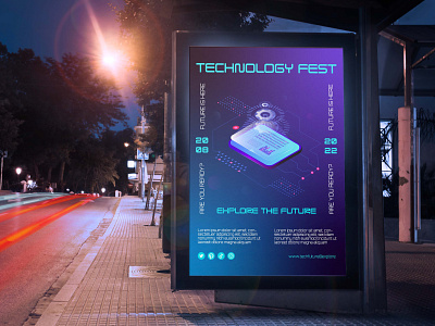 Technology Fest / Illustration and Poster adobe design future graphic design illustration illustrator poster technology vector