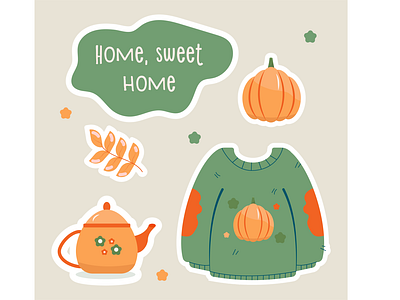 Home, sweet home / Autumn sticker set