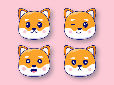 Akita character sticker set / Adobe Illustrator adobe akita akitainu character cute design dog doggi funny graphic design illustration illustrator sticker vector