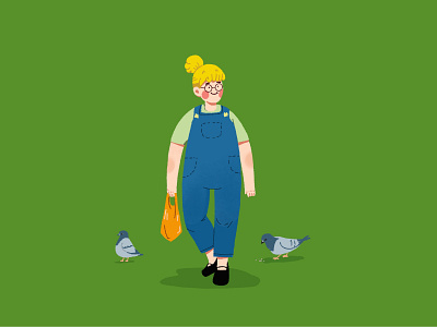 A nice day character cute design flat illustration people retro