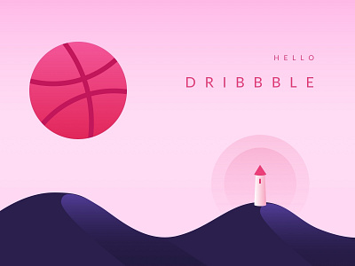 Hello Dribbble dribbble first shot firstshot flat illustration thanks vector