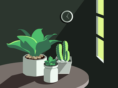 plants on a table design flat illustration plant succulent table vector weekly challenge