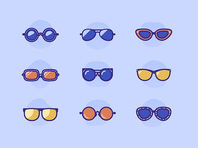 a set of glasses glasses icon illustrator set sunglasses vector