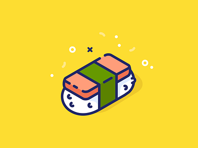 Spam Musubi food hawaii icon illustration japan line musubi nigiri rice seaweed spam vector