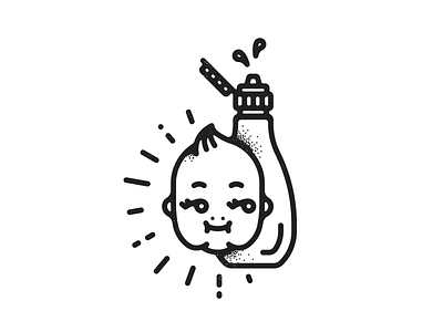 Kewpie baby icon illustration kewpie line mayo stipple texture
