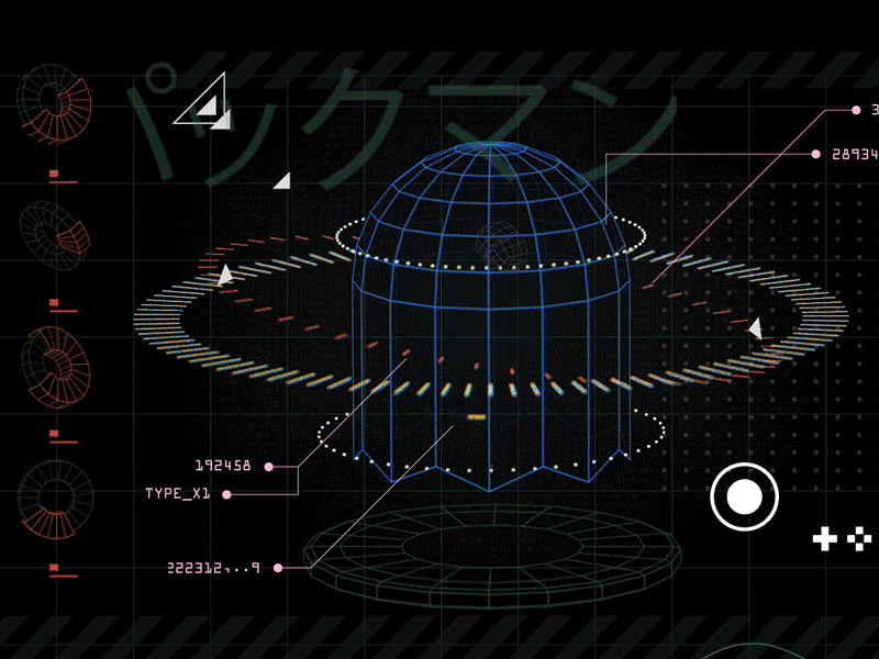 Ghosts 3d ae animation c4d cyberpunk futuristic ghost pacman ui