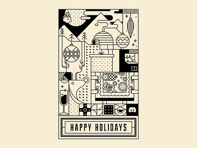 Discord Holiday christmas gaming greeting card holiday illustration line vector winter