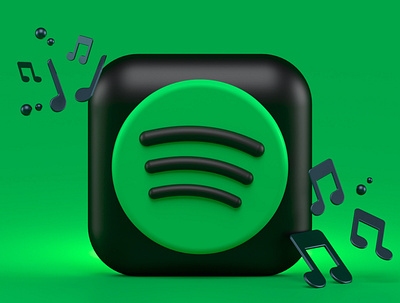 Spotify 3D icon 3d branding graphic design logo