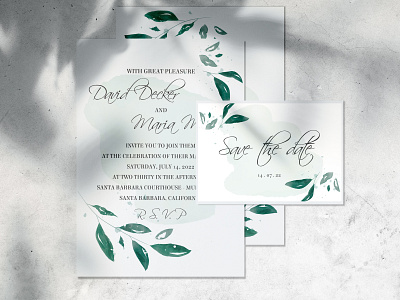 Wedding invitation in watercolor rustic style adobe illustrator design graphic design invitation rustic vector watercolor wedding wedding invitation