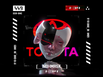 Toyota Noh Mask cyberpunk future ghost in the shell glitch interface japan mask motion noh ona tech tech logo toyota ui women