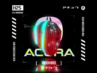 Acura Hitotsume Mask cyberpunk design future futuristic glitch japan mask motion tech tech logo type typography ui