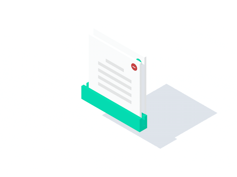 Animated Icon Series: Shredder book graph chart motion loop document finance shred c4d flat icon animated