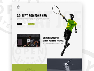 open tennis landing page