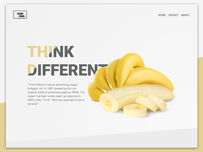 Landing Page 003 banana dailyui landing page think different