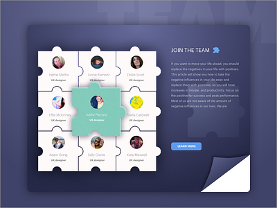 Join The Team join puzzle team team page ui web