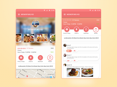 Yelp mobile redesign android food material menu mobile review ui yelp