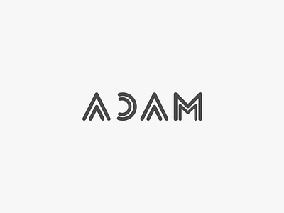 Adam adam line logo name simple typography