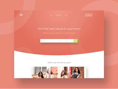 Weekly design #1 clean gradient home landing material red search ui ux