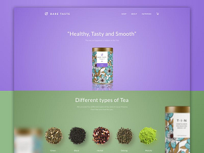 Weekly design #2 clean design funny landing page minimalistic product page simple tea ui visual web