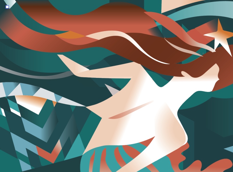 a close-up of the Mural for Starbucks Reserve shop - 2019 illustration vector