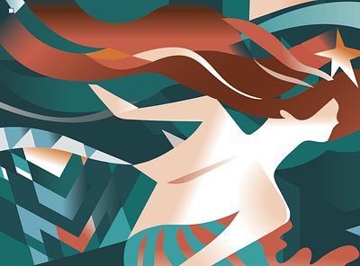 a close-up of the Mural for Starbucks Reserve shop | 2019 illustration vector