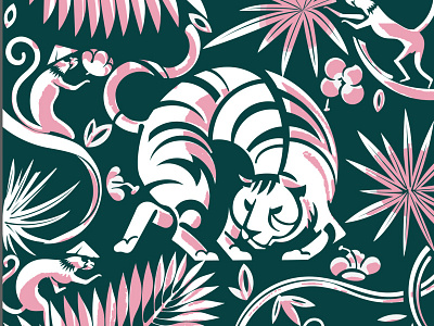 Tiger branding illustration pattern