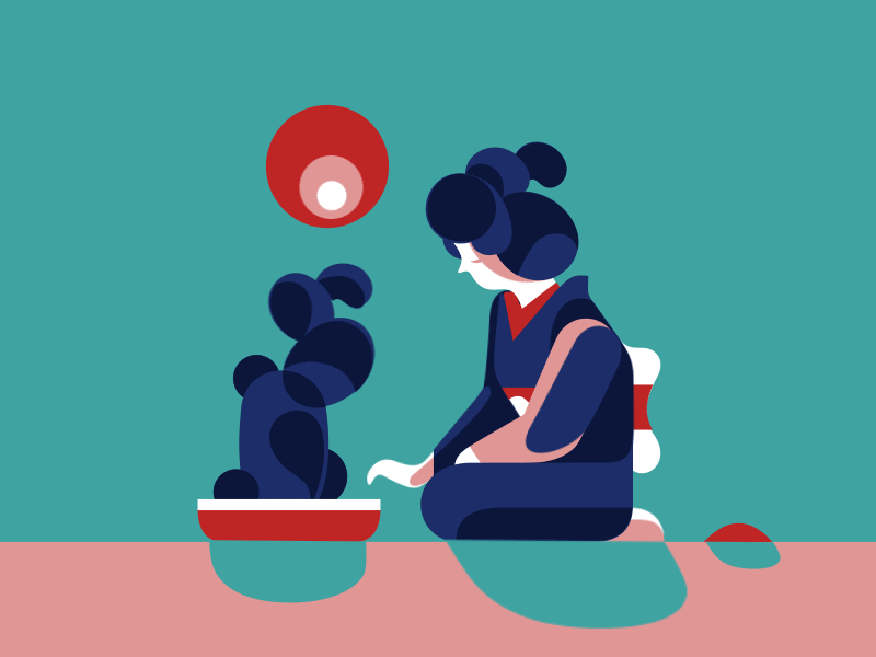 Geisha icon illustration vector