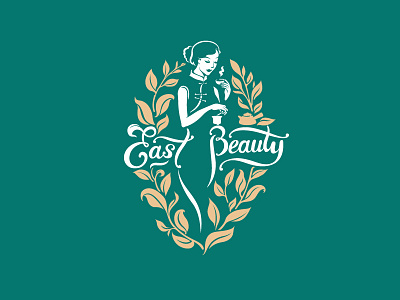 East Beauty Tea Logo illustration logo tea typo