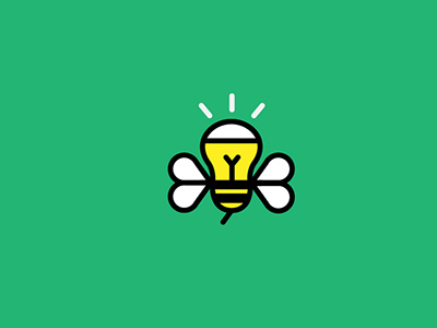 Bee bulb design icon