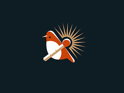 Nightingale & matchstick design icon