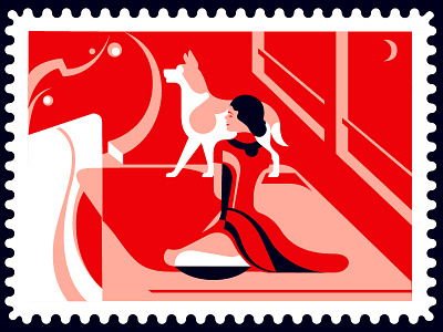 The Year of Dog stamp(6-2) illustration