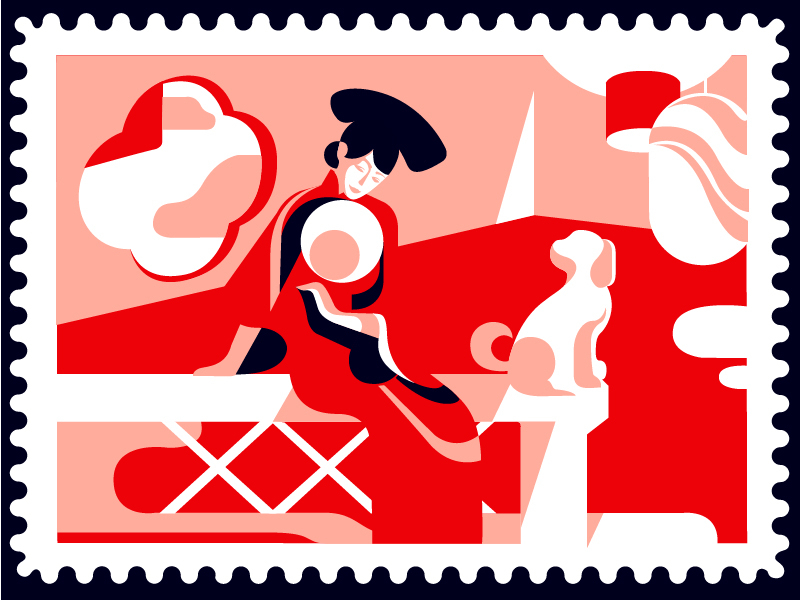 The Year of Dog stamp(6-5). illustration