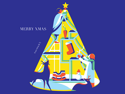 Merry🎄Xmas illustration ui vector