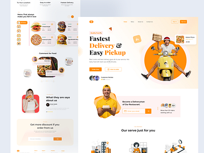 Online Food-Order landing page app dashboard design landing page ui ui desigen ui design ux